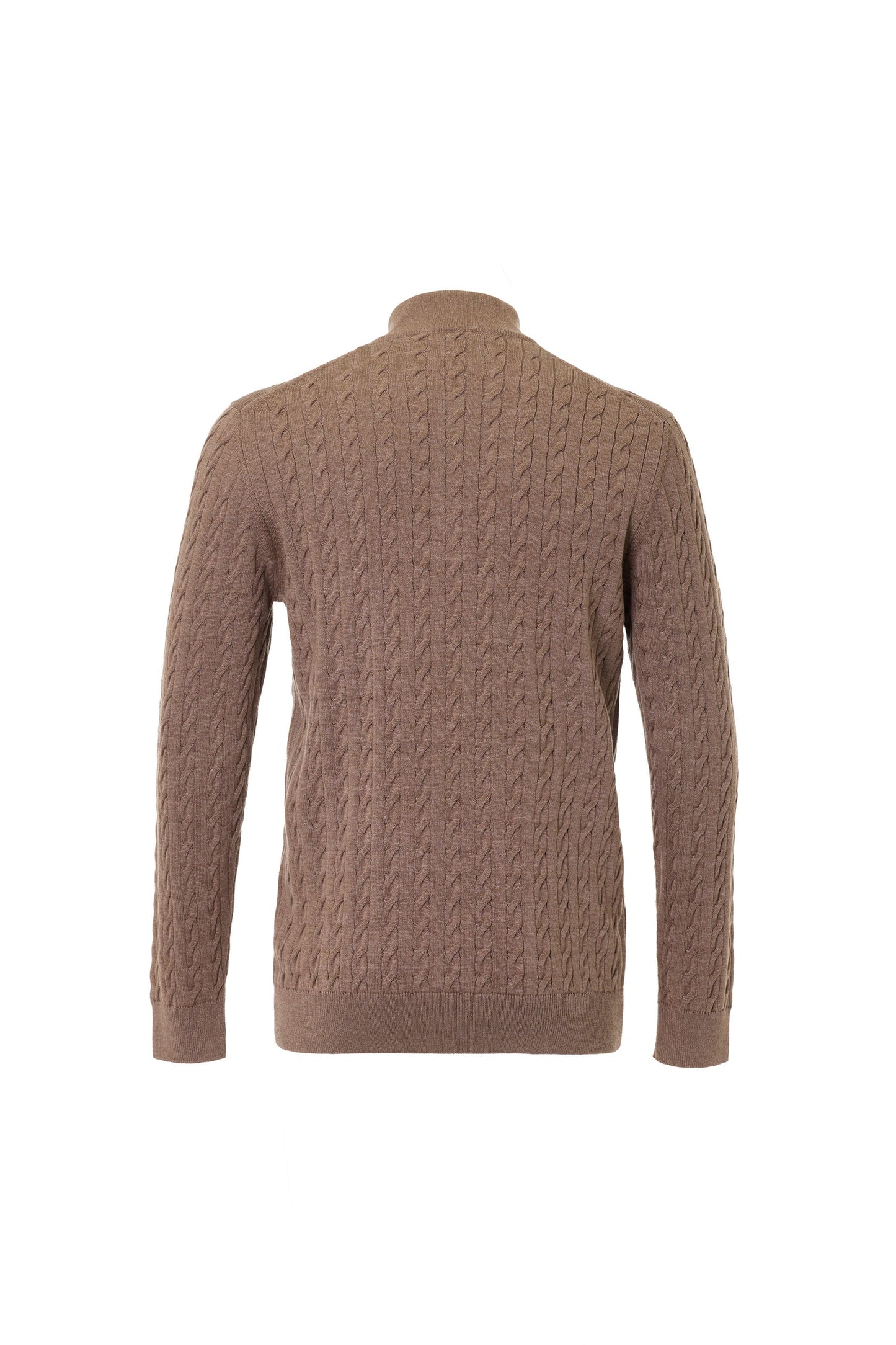 Cable Quarter Button Sweater | Mink