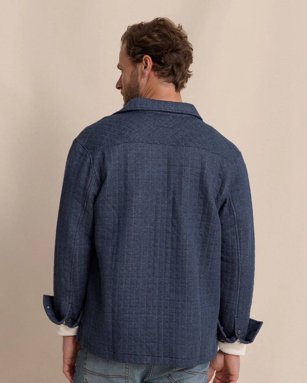 Fairwood Quilted Knit Shacket | Dress Blue