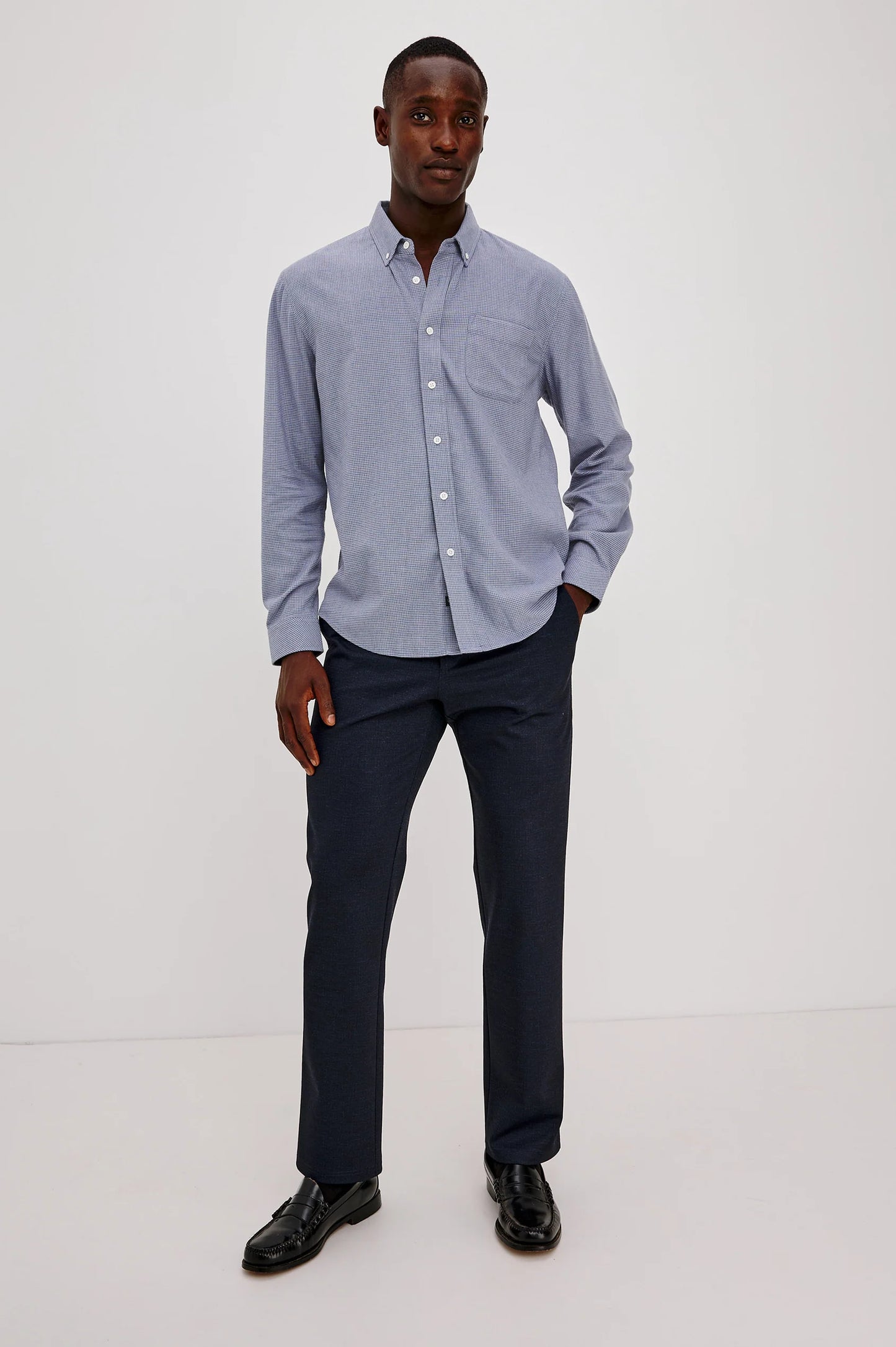 Vance Shirt | Blue Heather Grid