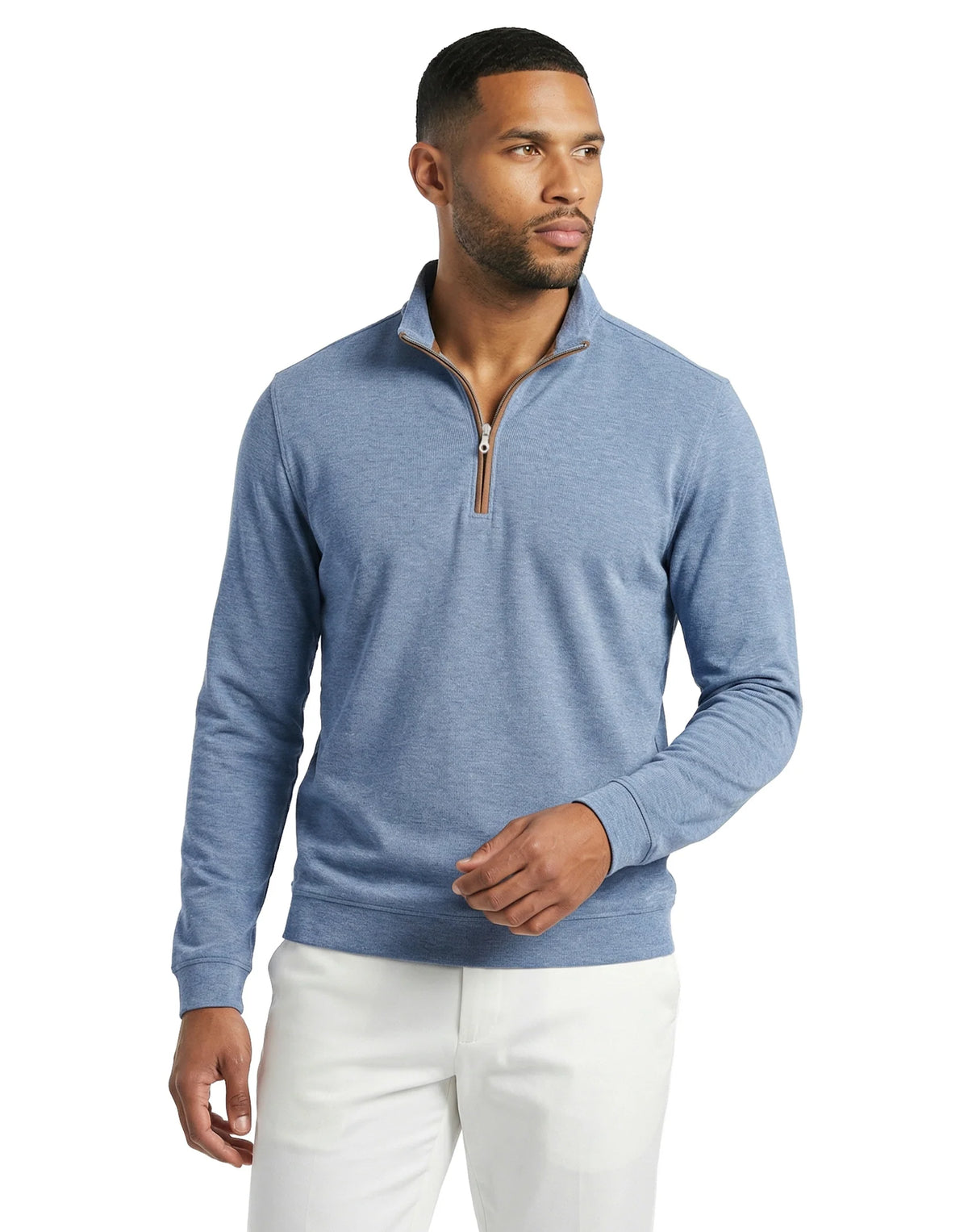 Stretch Heather Fleece Pullover | Country Blue