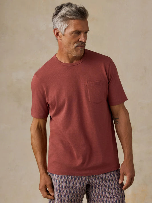 Sunwashed Pocket Tee | Sunset Red