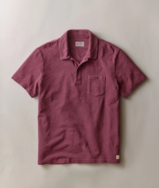 Luxe Slub Pocket Polo | Cabernet