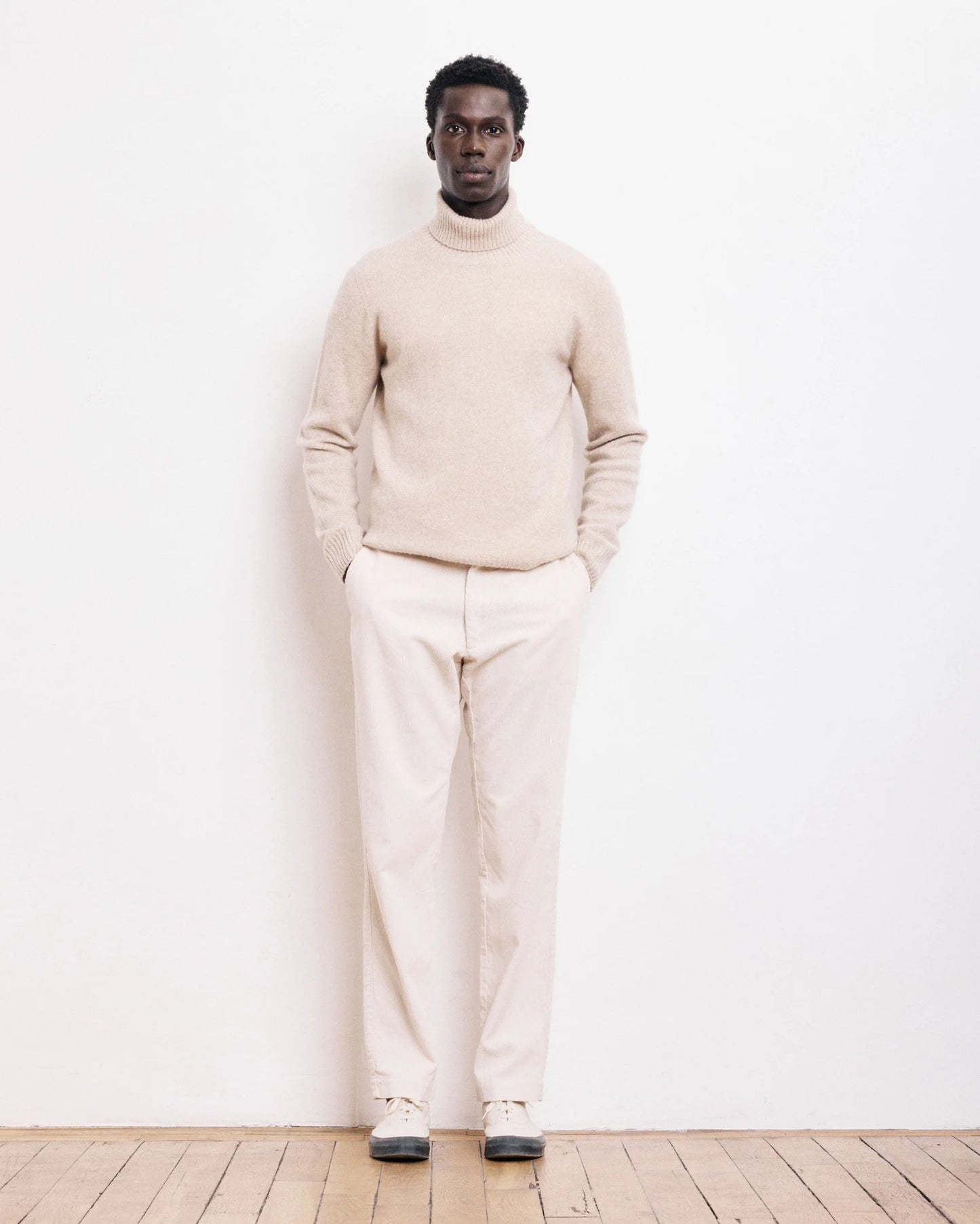 Seamless Roll Neck Sweater | Natural