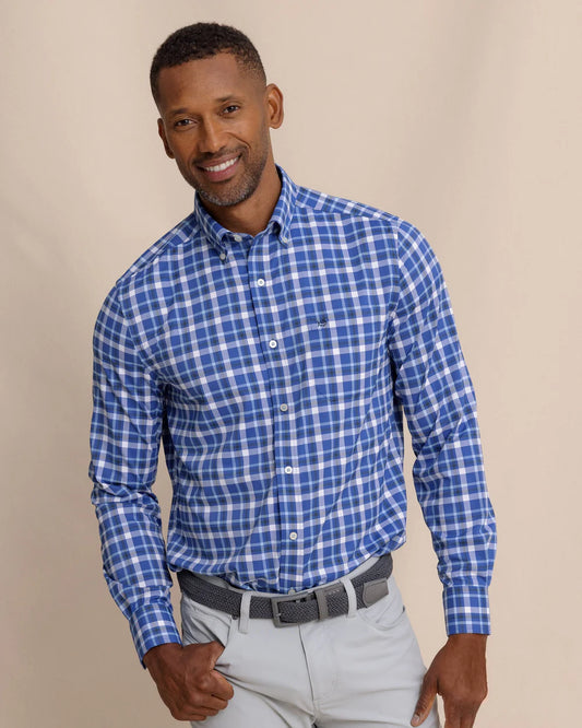 River Ridge Plaid Sportshirt | Surf Blue
