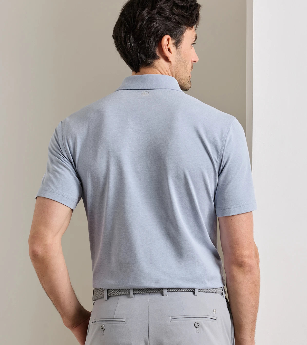 Albatross Cotton-Blend Pique Polo | Windy Blue
