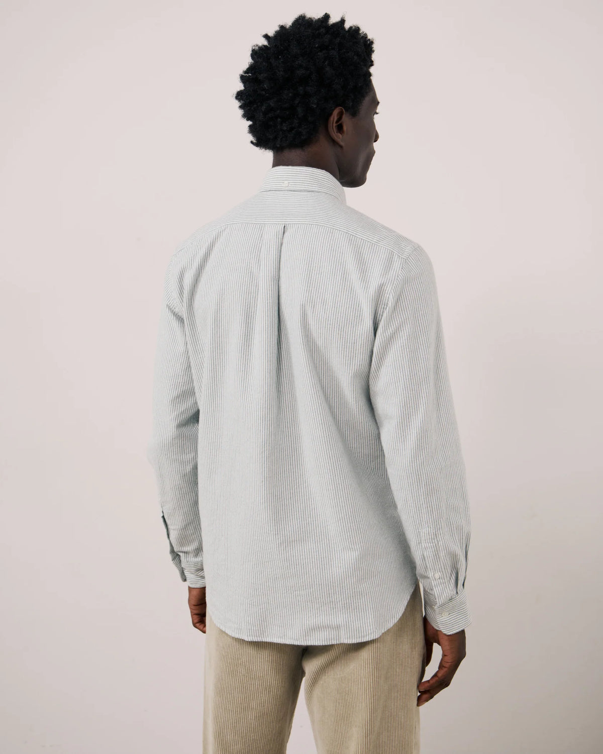 Pitt Brushed Oxford Shirt | Green Stripe