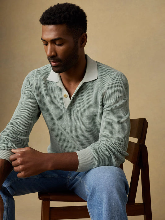 LS Sunwashed Sweater Polo | Sea Break