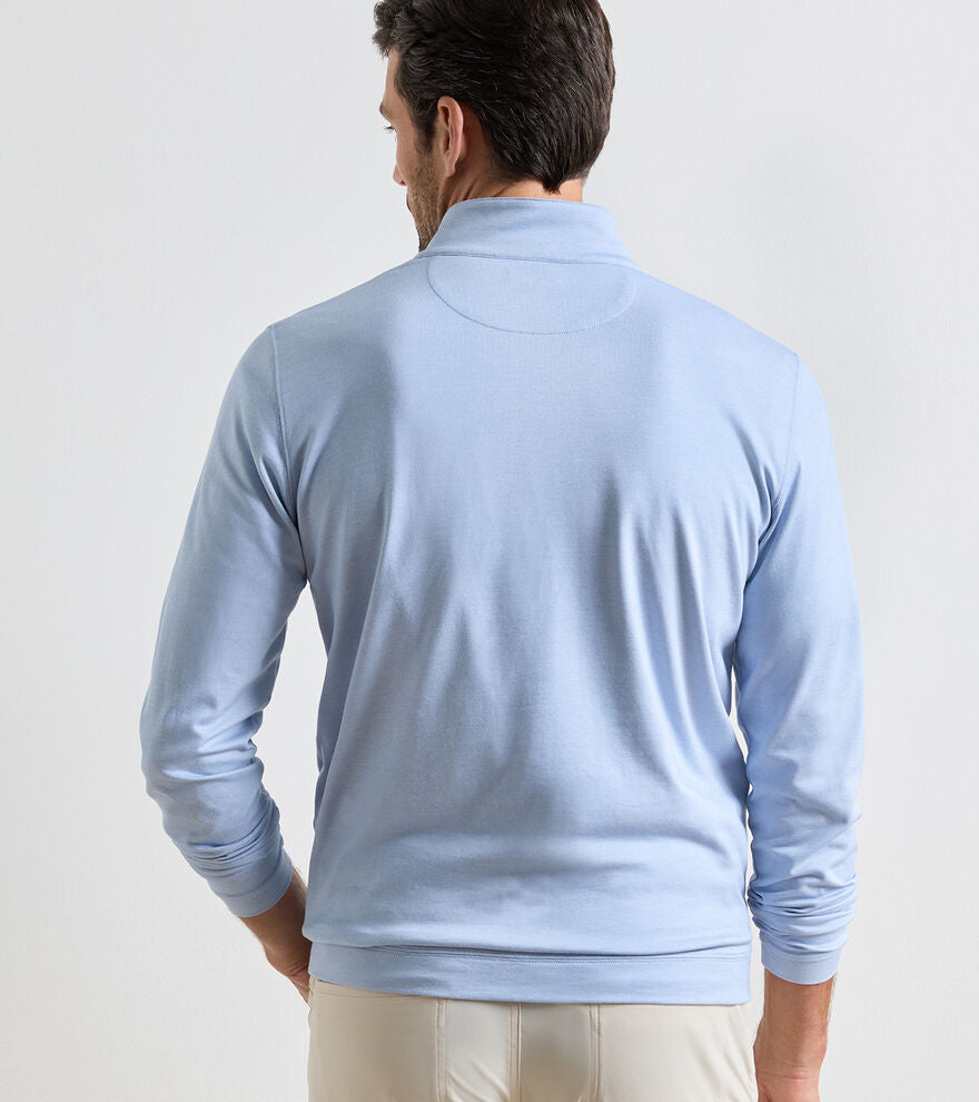 Albatross Cotton-Blend Pique 1/4 Zip | Dusk Blue