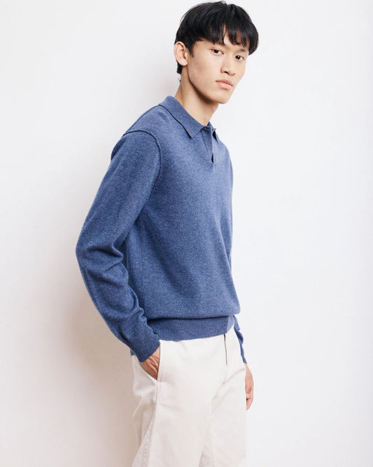 Cashmere Polo Sweater | Cobalt