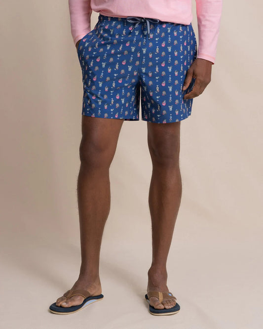 Tropical Tango Swim Trunk | Nautical Blue