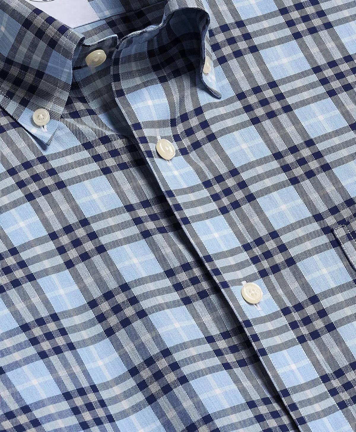 Twill Polo Button Down Collar | Light Blue