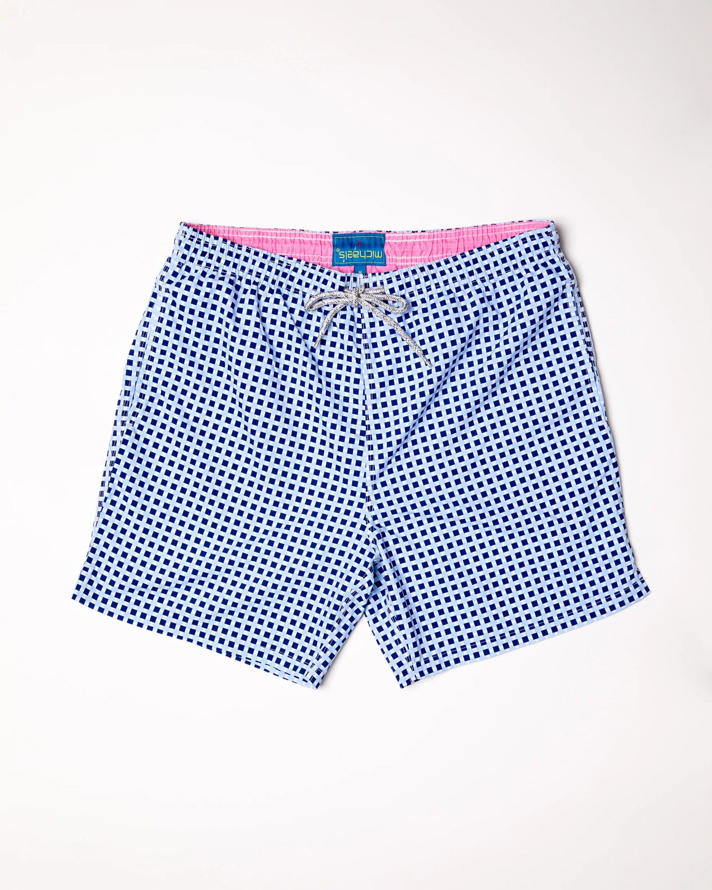 Cyclist Liner Swim Trunk | Squares Navy