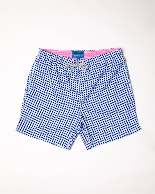 Cyclist Liner Swim Trunk | Squares Navy