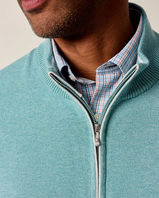 Desmond Plaited Cotton Blend 1/4 Zip Sweater | Mahalo