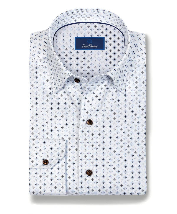 Neat Sport Shirt | White & Chocolate