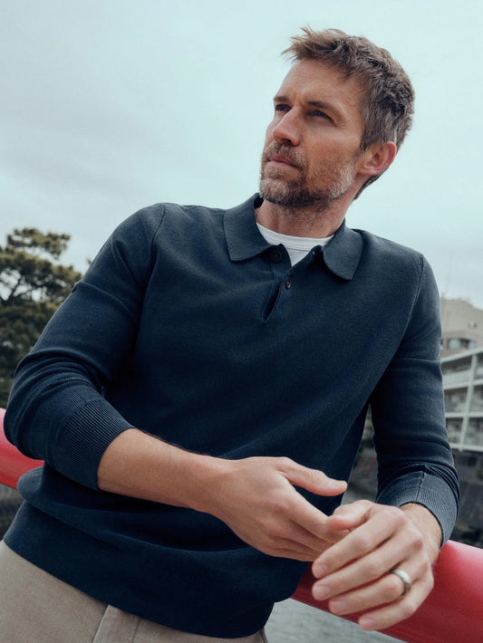 Sunwashed Sweater Polo | Blue Nights