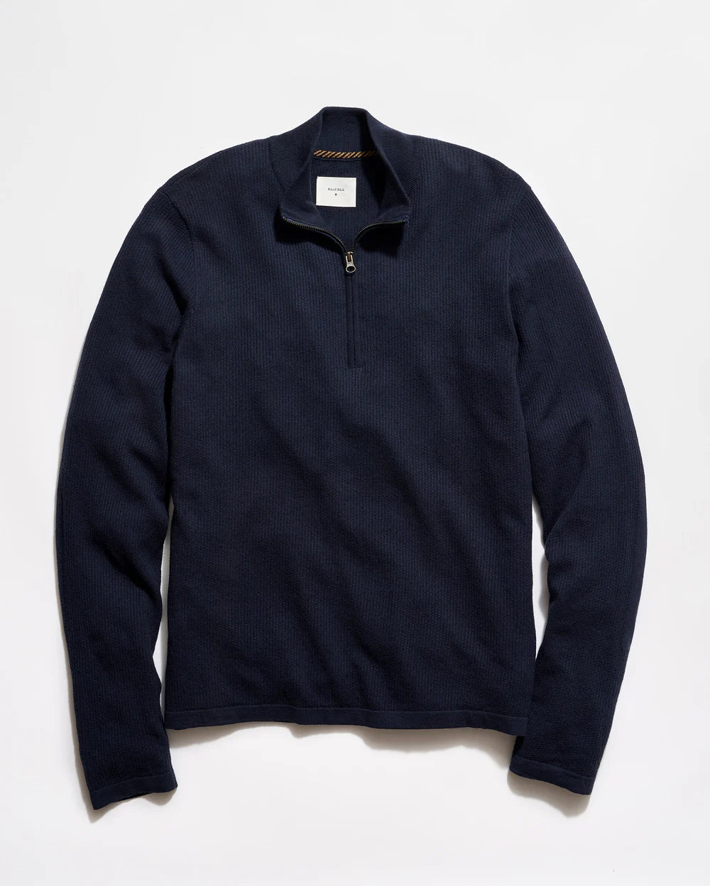 Fine Gauge Textured 1/2 Zip | Carbon Blue