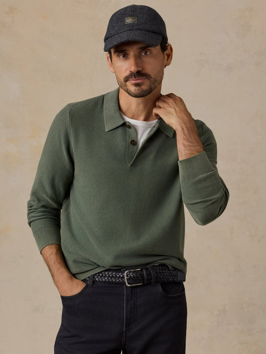 Sunwashed Sweater Polo | Mountain Green