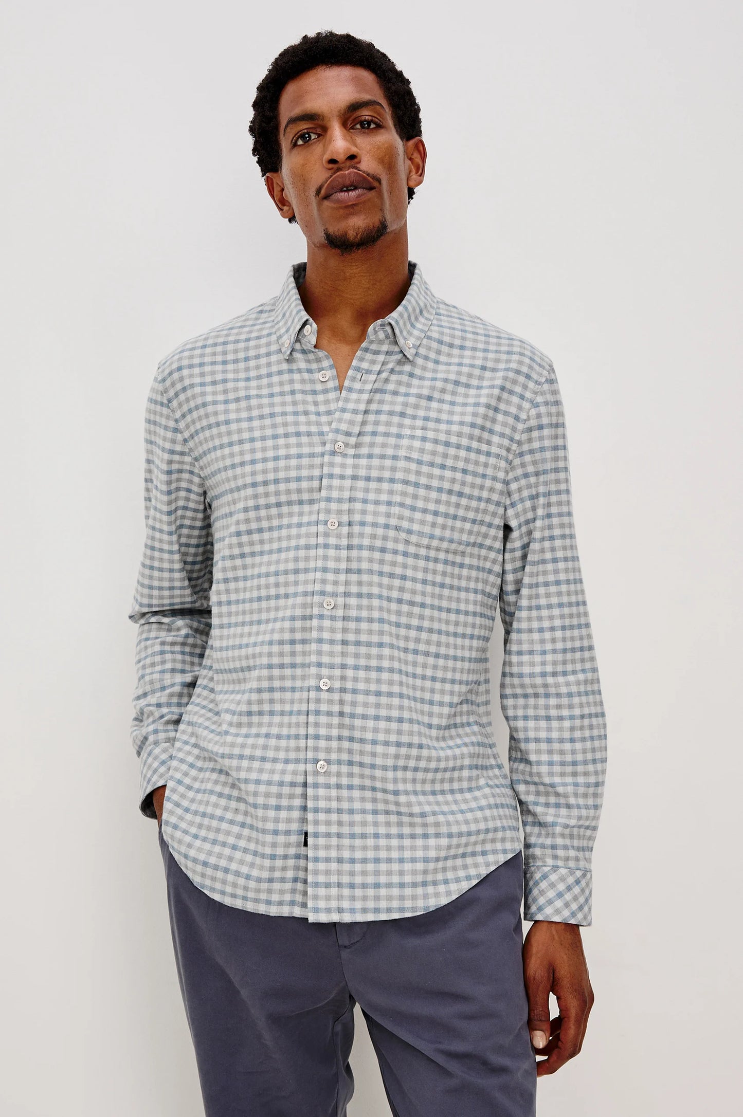 Vance Shirt | Charcoal Blue Check