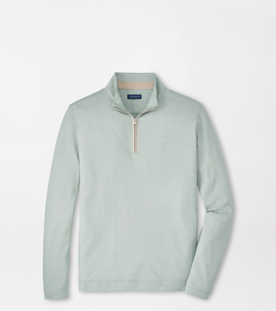 Albatross Cotton-Blend Pique 1/4 Zip | Light Willow