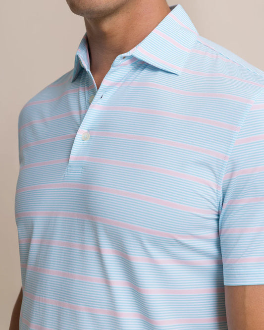 Core Sound Stripe Polo | Tropical Breeze Blue