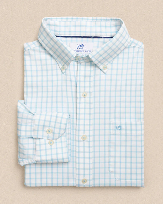 Tradewind Tattersall Sportshirt | Tropical Breeze Blue