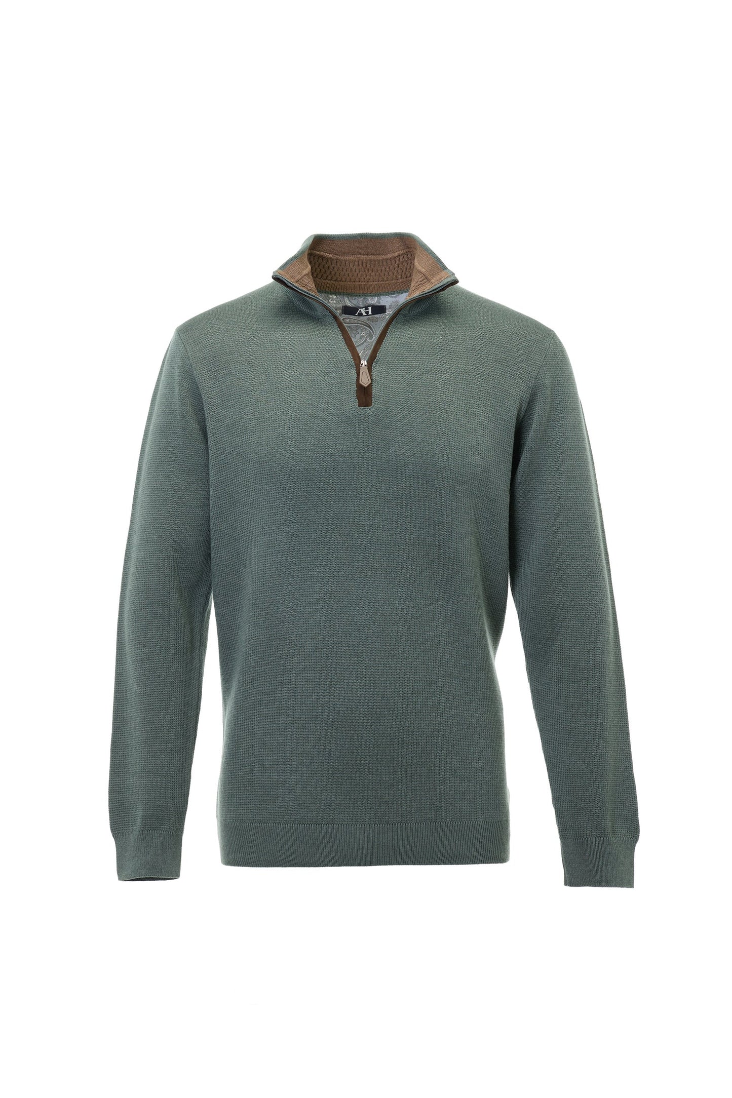 Alcantara Trim 1/4 Zip | Khaki