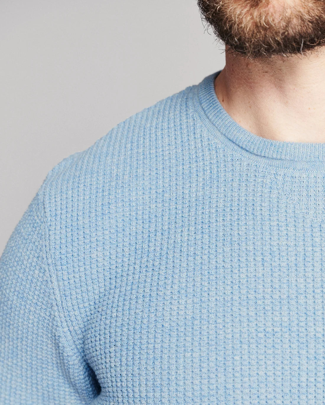 Martin Mini Waffle Crew | Chambray Blue Heather