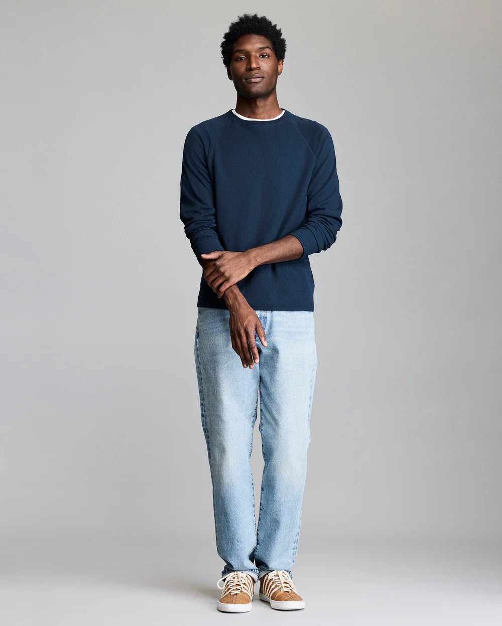 Raglan Crew | Carbon Blue