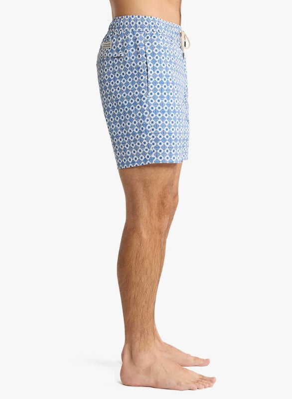 Bayberry Trunk | Seersucker Sea Blue Tiles