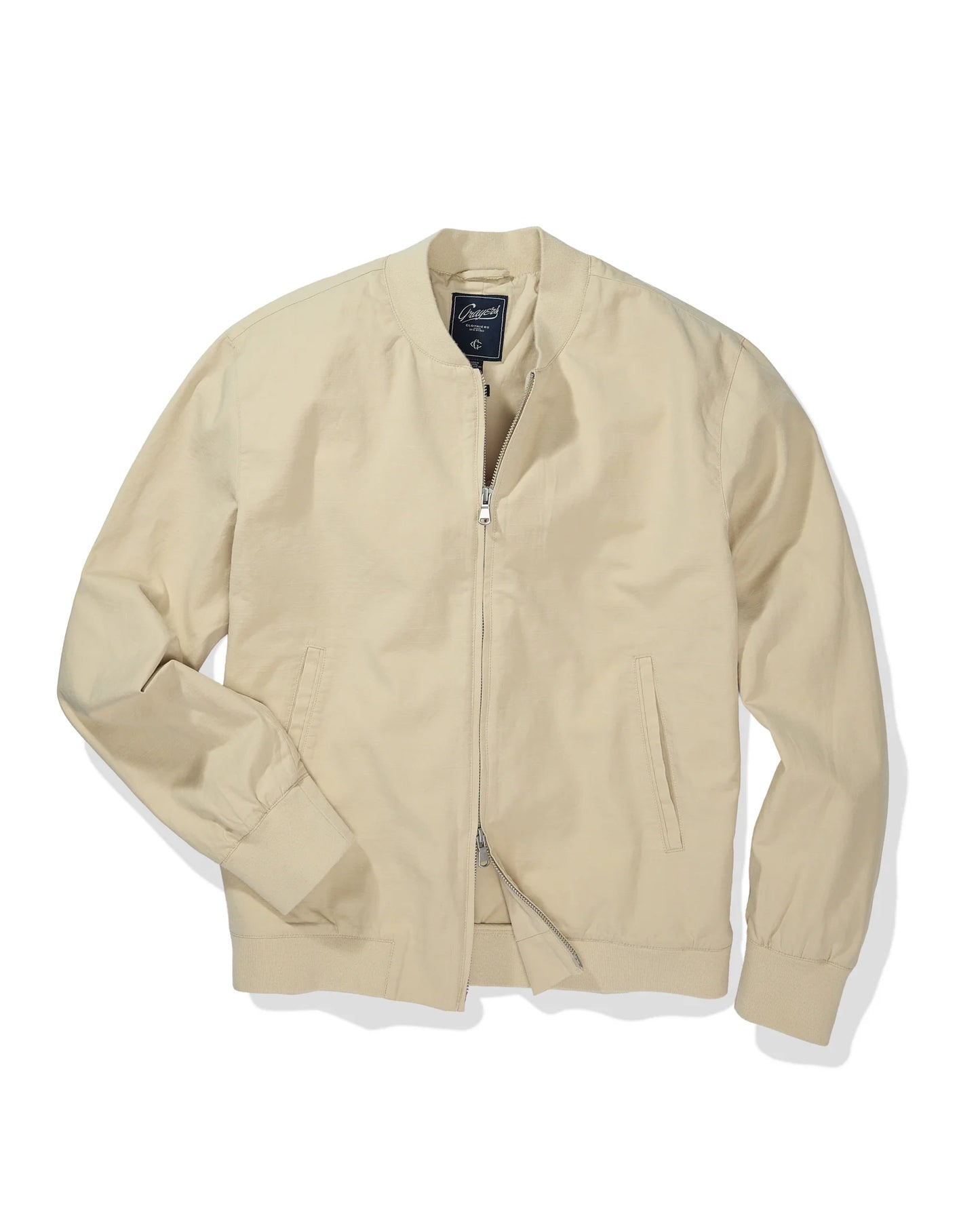Conrad Cotton Linen Bomber | Light Khaki