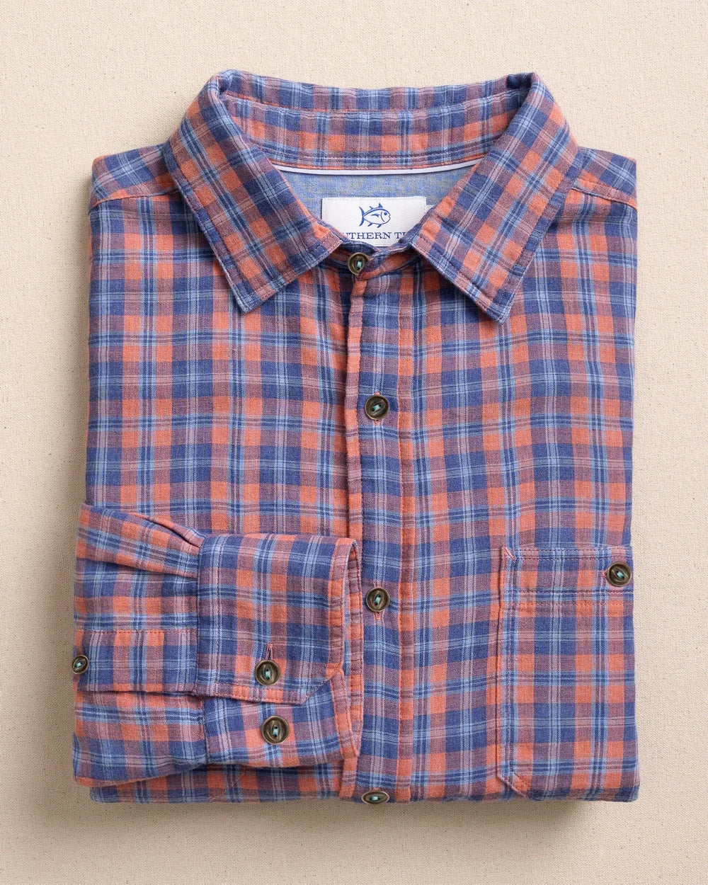 Coral Cove Sportshirt | Heather Coral Beach
