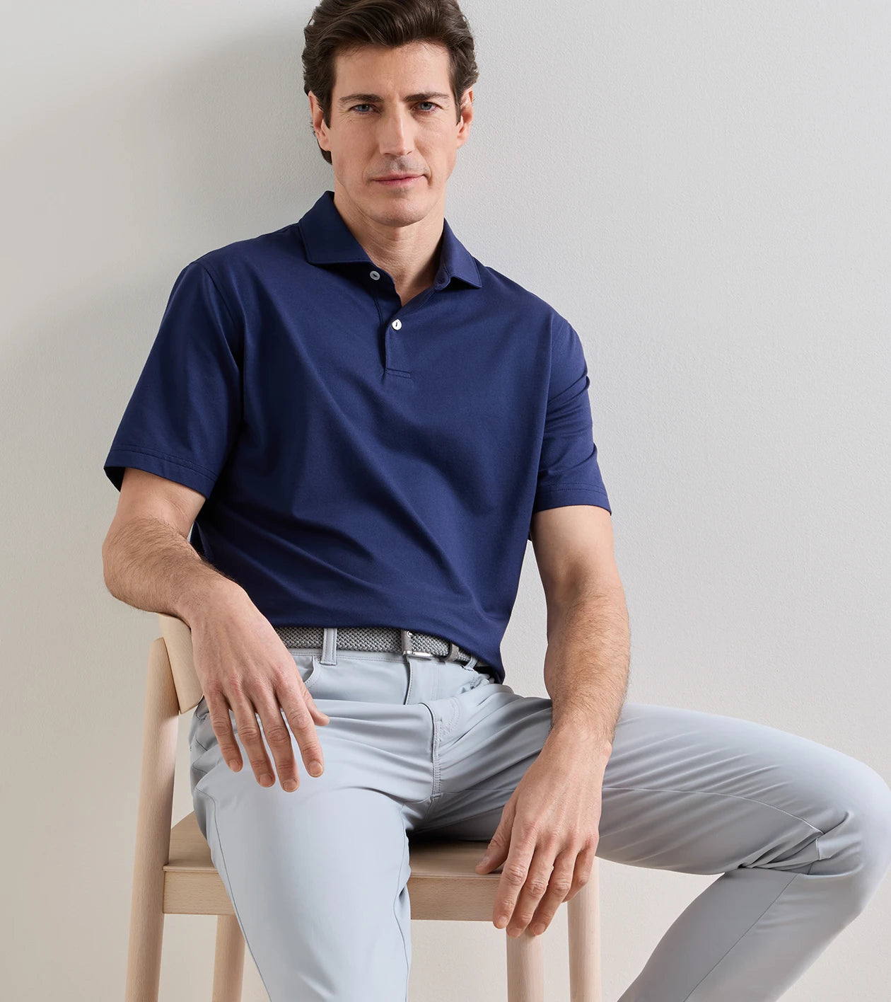 Albatross Cotton-Blend Pique Polo | Navy