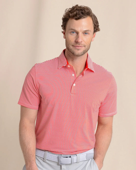 Meadowbrook Stripe Polo | Poppy Red