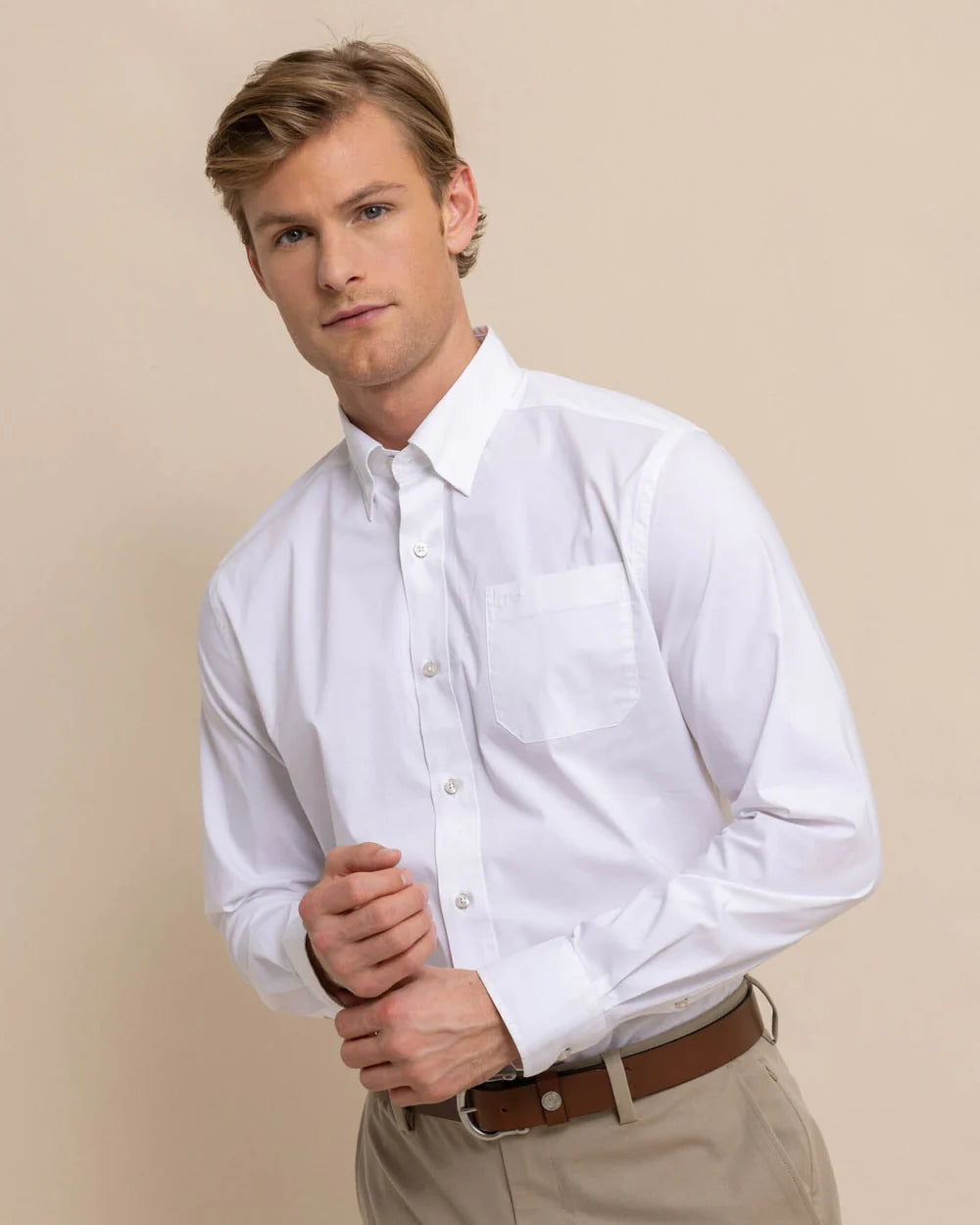 Charleston Overbrook Solid Sportshirt | White