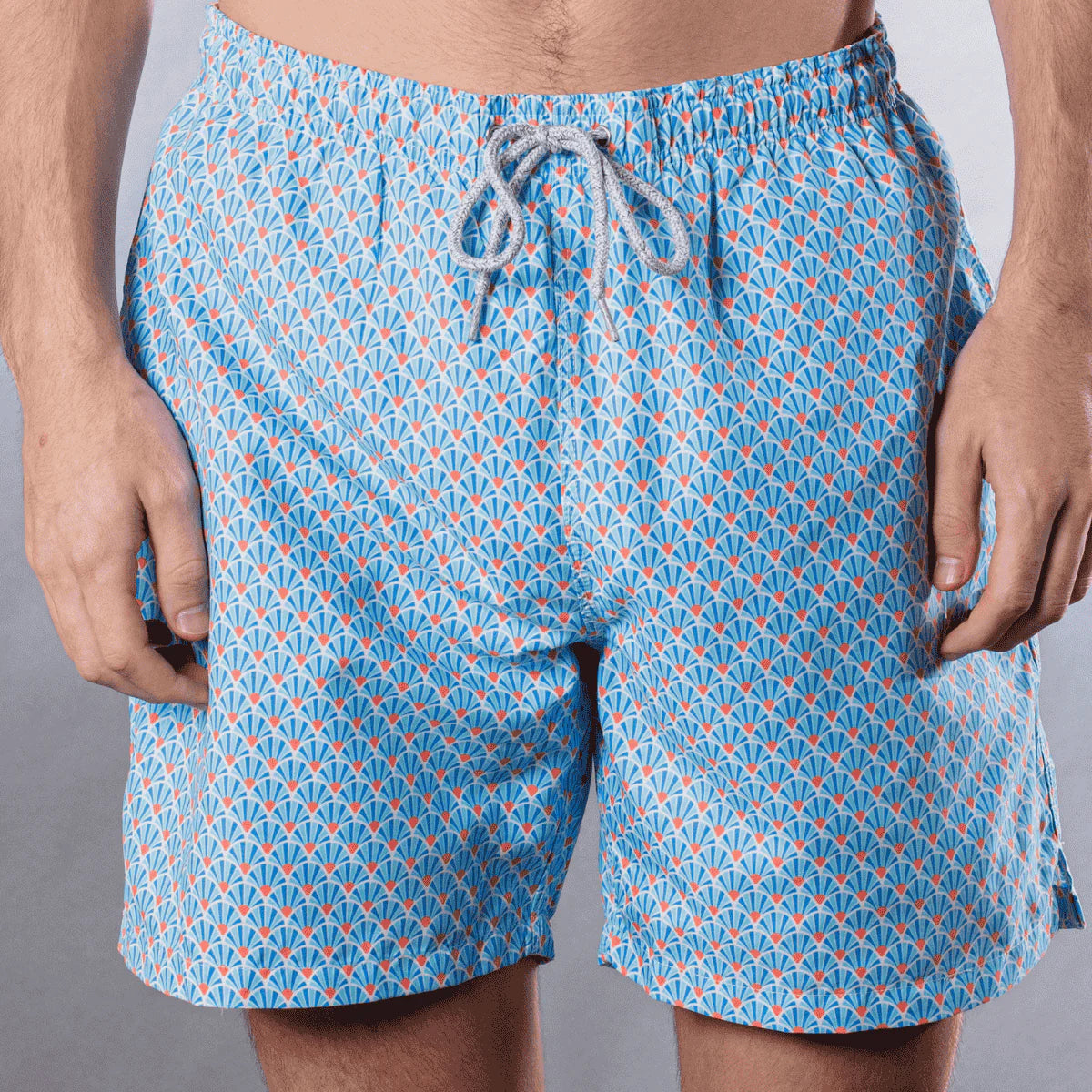 Fans Sky/Orange Swim Trunk