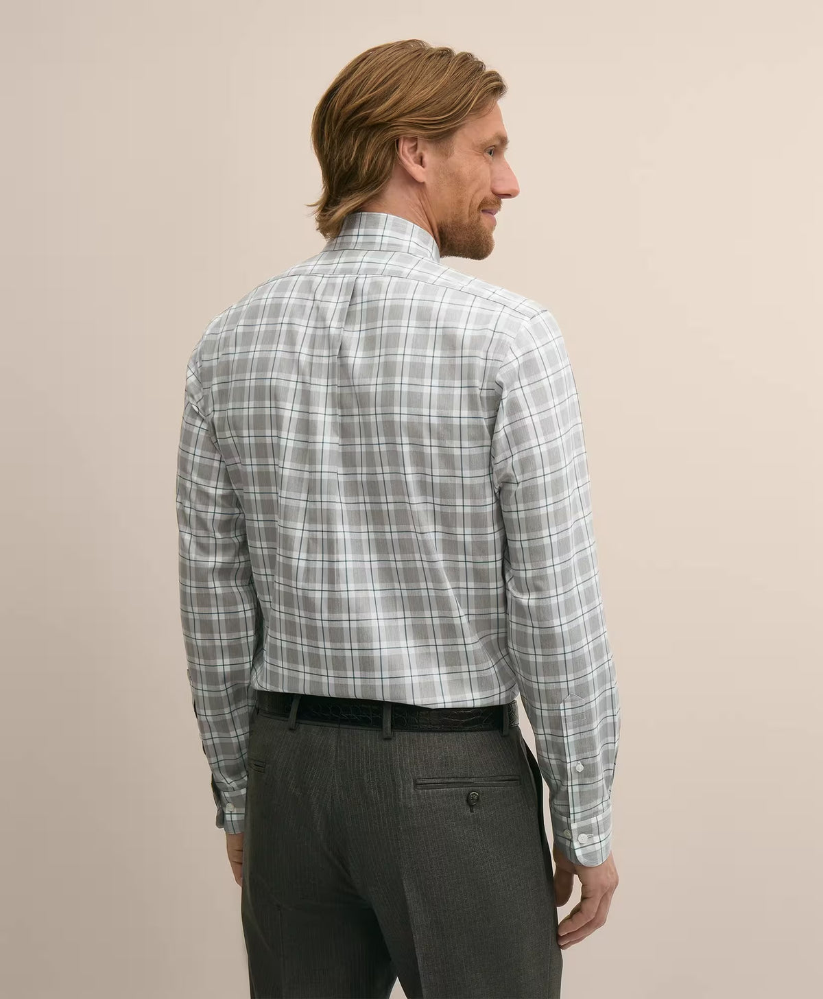 Twill Polo Button Down Collar Sport Shirt | Grey