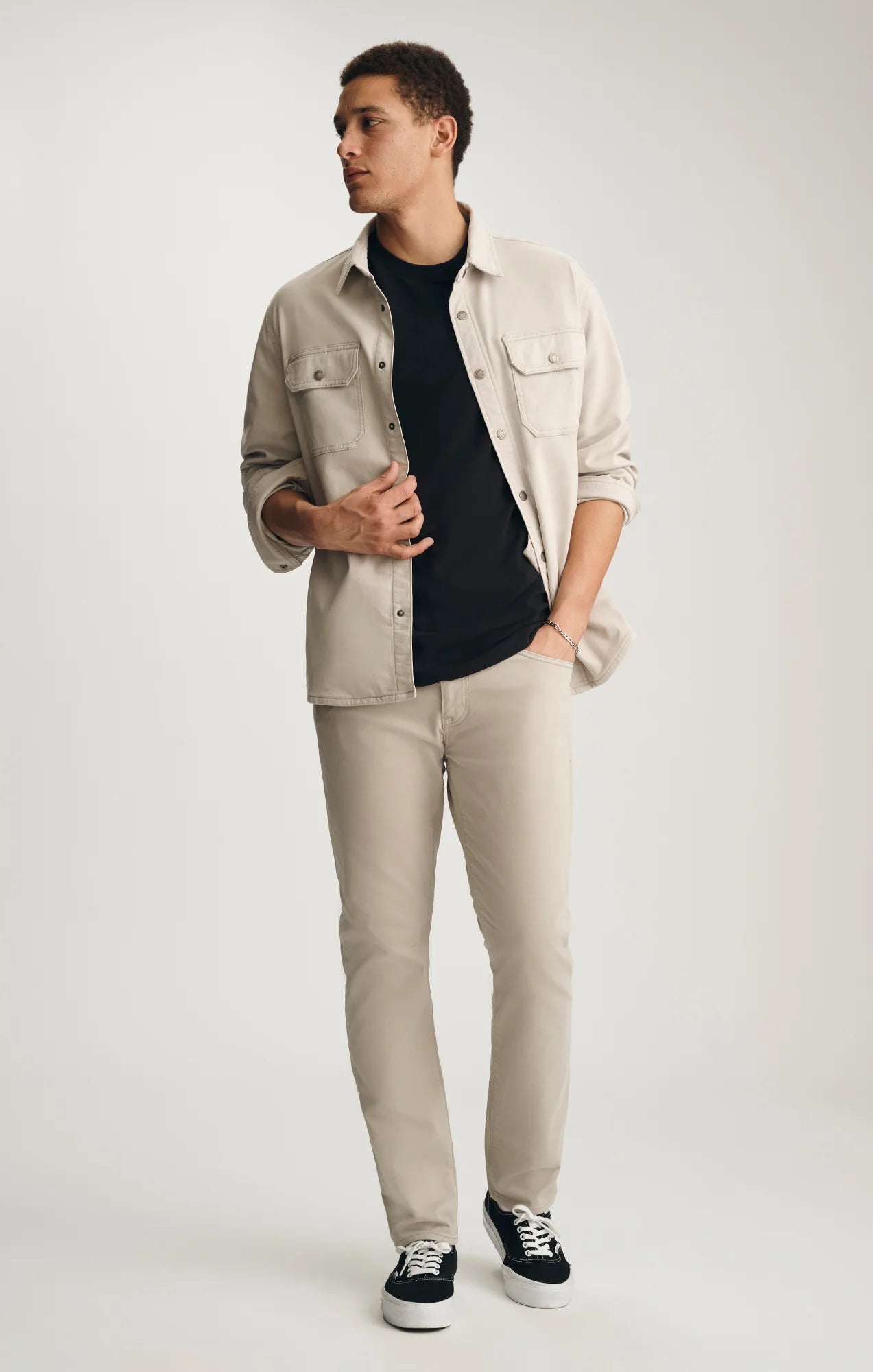 Asher Denim Overshirt | Beige