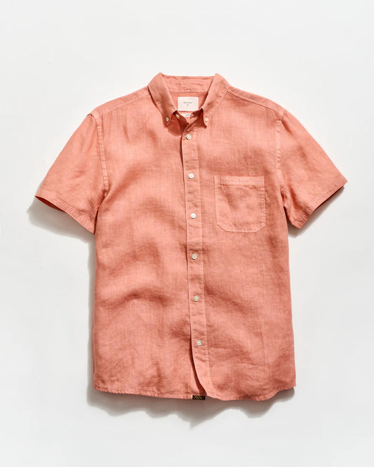 Linen Tuscumbia Button Down Shirt | Salmon