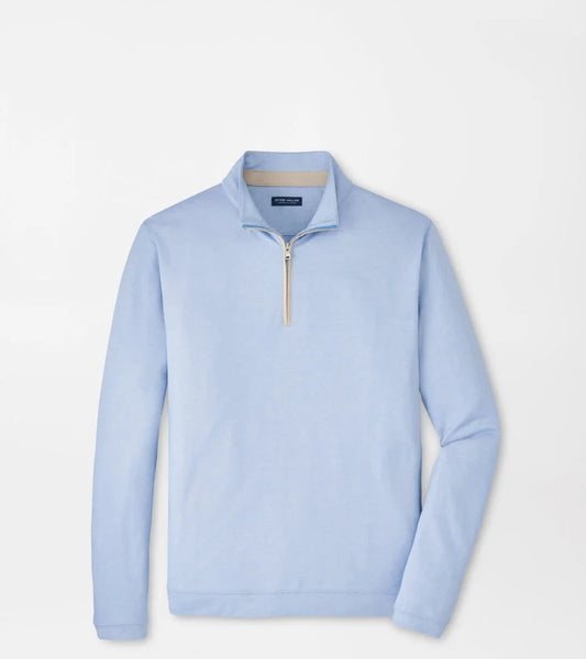 Albatross Cotton-Blend Pique 1/4 Zip | Dusk Blue