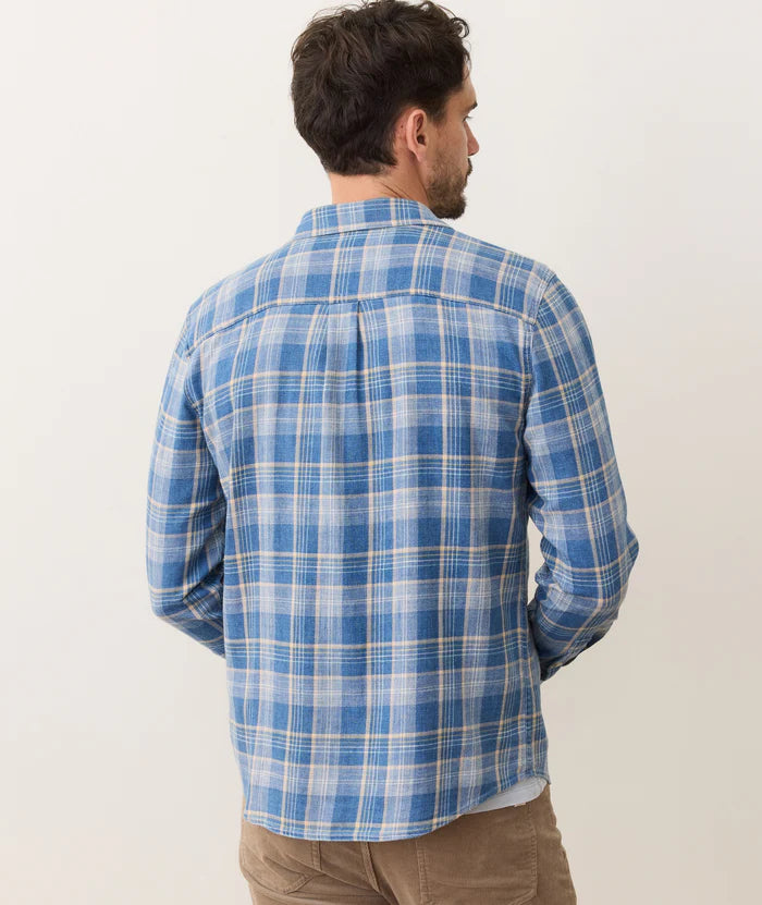Classic Stretch Selvage Shirt | Blue Indigo Plaid