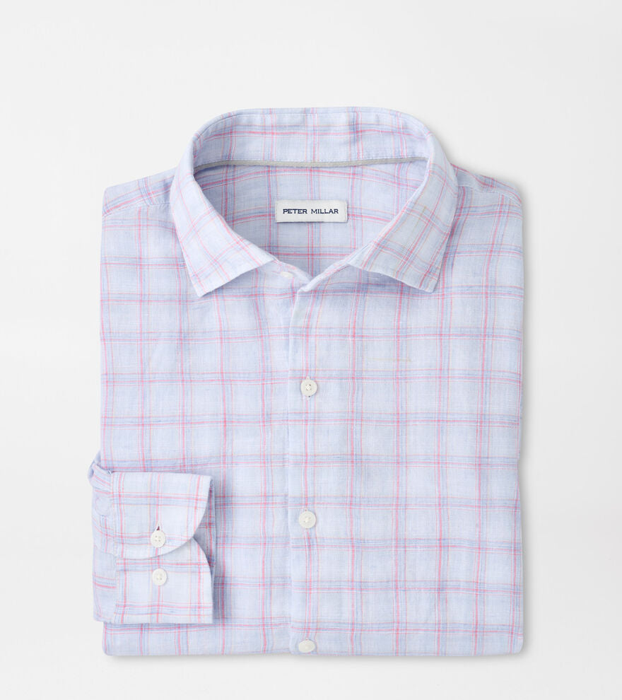 Frisbee Linen Sport Shirt | Stream Blue