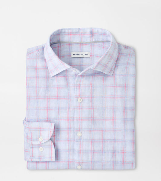 Frisbee Linen Sport Shirt | Stream Blue