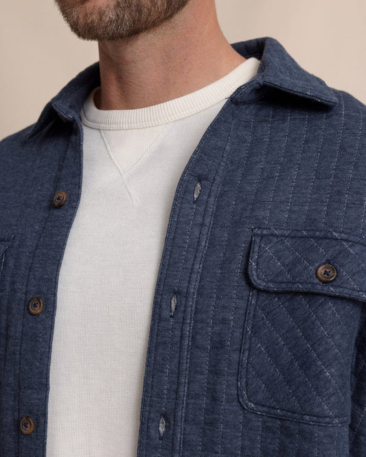Fairwood Quilted Knit Shacket | Dress Blue