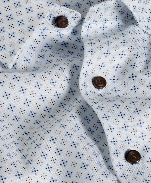 Neat Sport Shirt | White & Chocolate