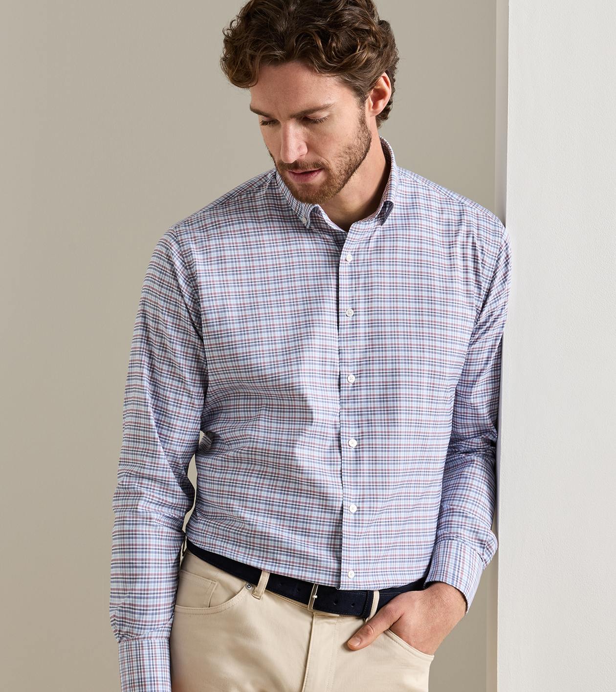 Wayne Performance Twill Sport Shirt | Blue Freesia