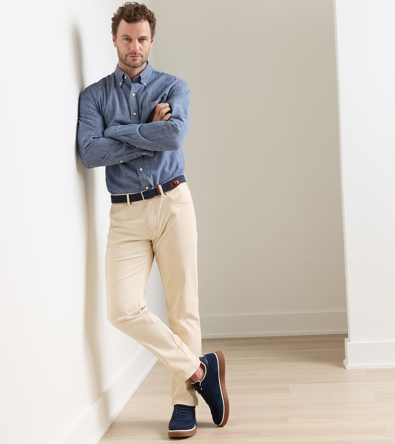 Waxed Braided Belt | Navy