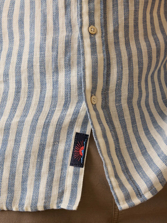 SS Palma Linen Shirt | Horizon Ivory Stripe