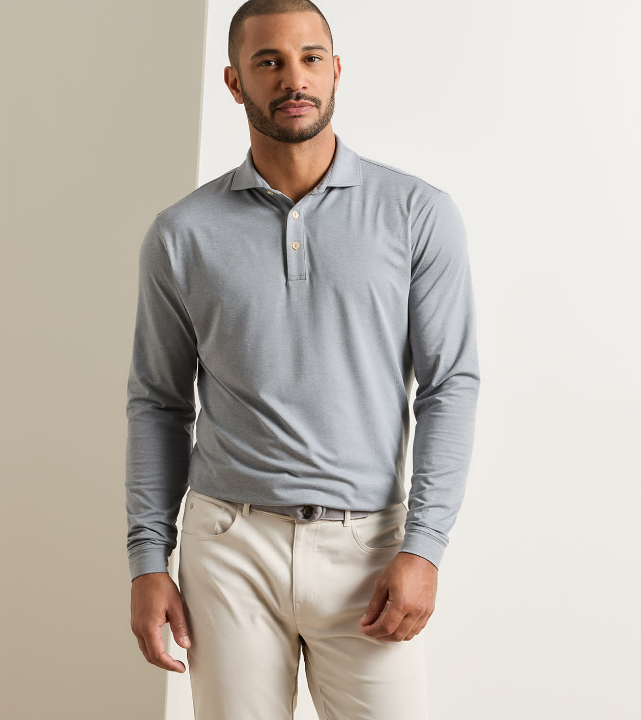 Lyons Perf LS Polo | Gale Grey