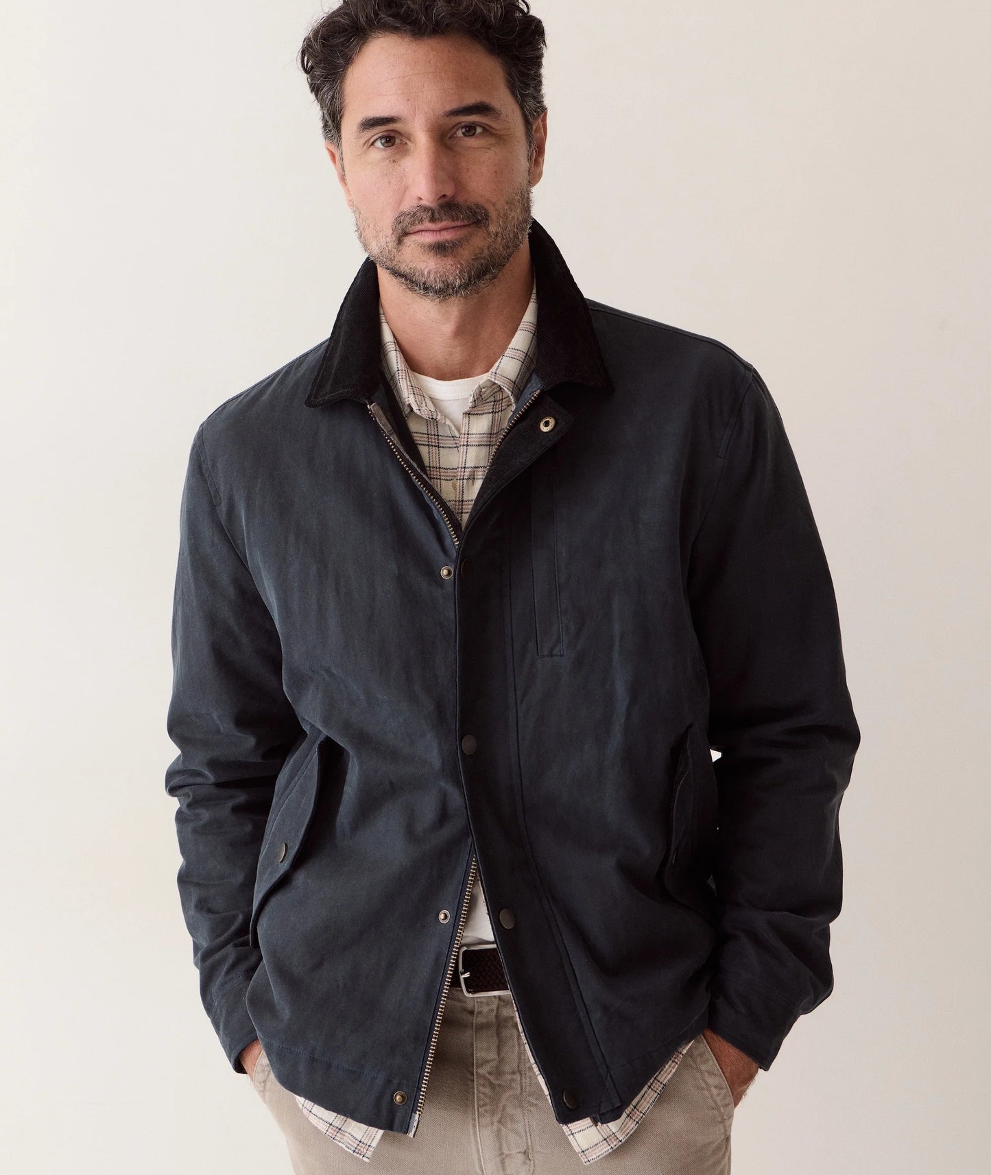 Weston Wax Canvas Barn Jacket | Dark Blue